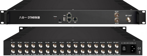 3394M 8合1DTMB調(diào)制器（16路Tuner+2路IP+2路ASI）